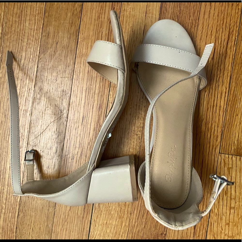 Nude Block Heels 9 extra wide